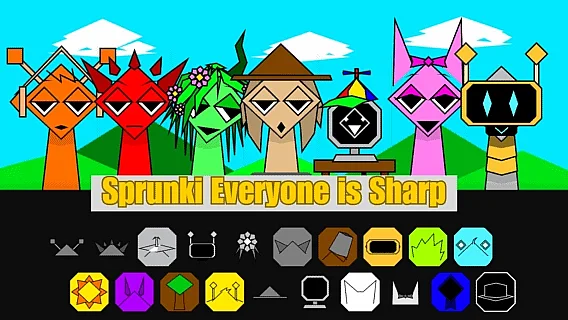 Sprunki but Everyone is Sharp
